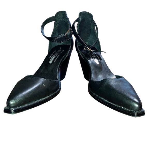 Jeffrey Campbell-Free People Black Leather Wedge Ankle-strap Heels- 7 - Picture 1 of 15